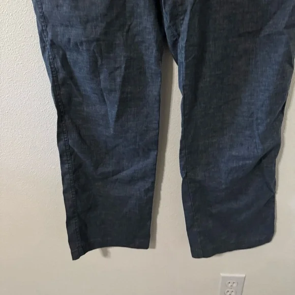 Prana Sutra Drawstring Pants Gray Woven Hemp Blend Yoga Outdoor Lightweight-XS